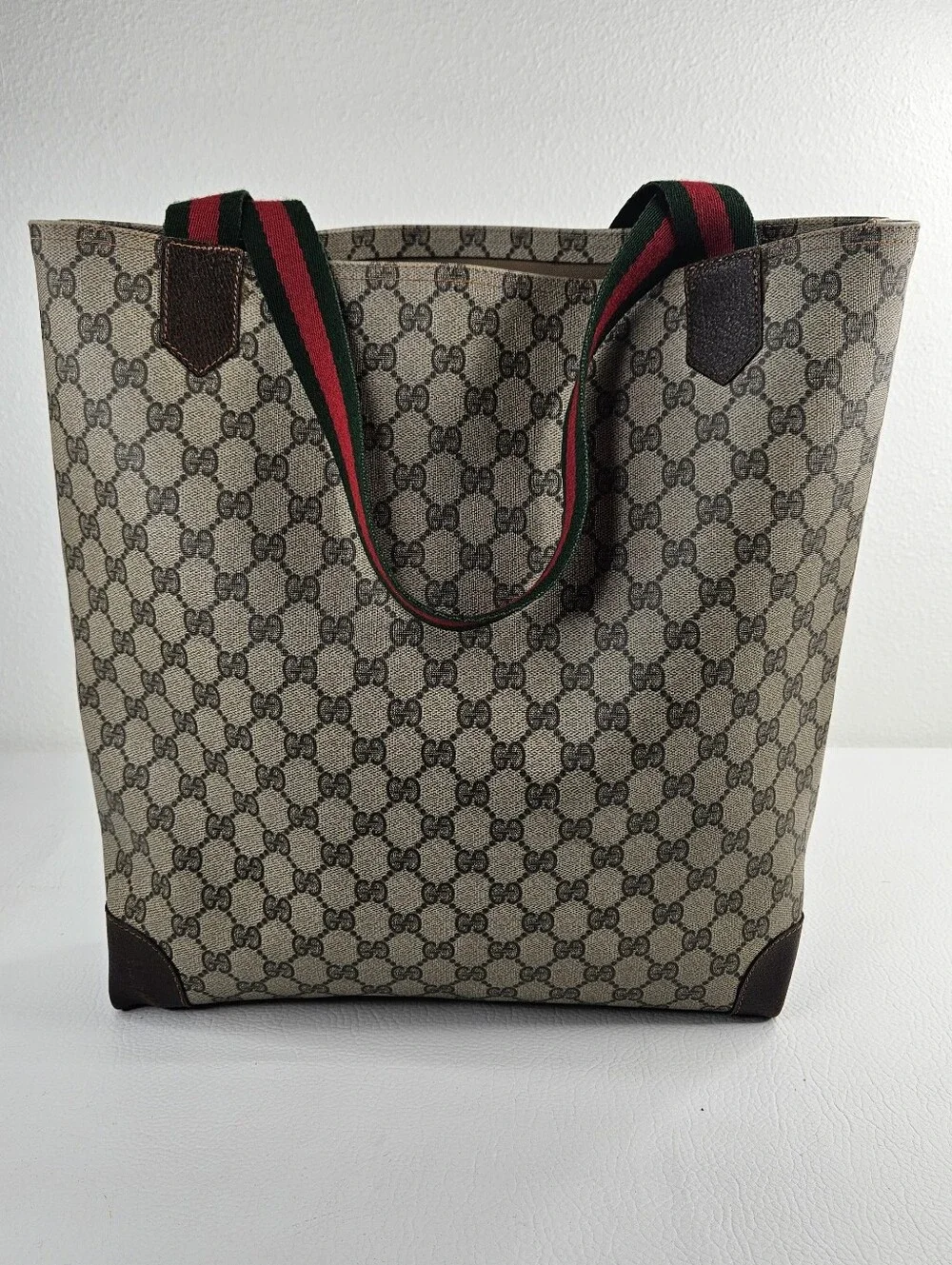 Authentic Gucci Vintage GG Supreme Sherry Line Tote GG Supreme Monogram Bag